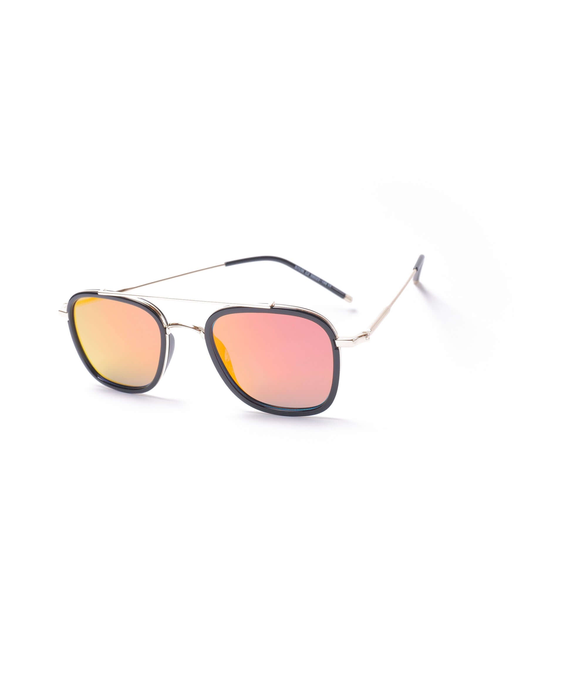 Orange mirror solbrille med guldstel